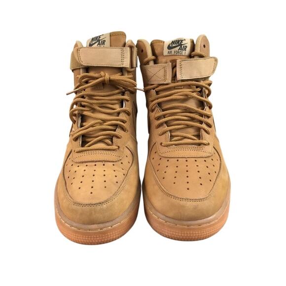 NIKE Air Force 1 Mid ’07 Flax Sneaker Men 8.5 Camel Athletic Versatile Stylish - Picture 7 of 16